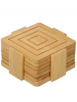 Подставка под горячее, дерево, 6 шт, 11.5х11.5 см, держатель, G11-LZ1001