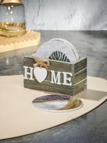 Подставка под горячее, керамика, 6 шт, 9.5 см, с подставкой, Y4-7649