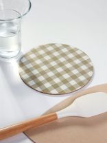 Подставка под горячее, пробка, круглая, 18 см, клетка, Daniks, Y4-9613