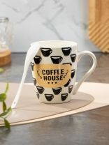 Кружка фарфор, 360 мл, Кофе, с ложкой, с ложкой, подарочная упаковка, Y4-8973, в ассортименте