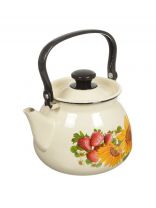 Чайник сталь, эмалированное покрытие, 3.5 л, с декором, ручка металлическая, Керченский металлургический завод, в ассортименте, 42104-132/6