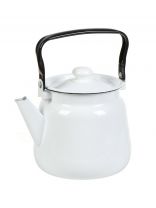 Чайник сталь, эмалированное покрытие, 3.5 л, сферический, белый/палевый, Сибирские товары, в ассортименте, С42716.3П/3