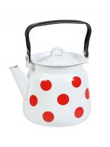 Чайник сталь, эмалированное покрытие, 3.5 л, петля, Сибирские товары, Красный горох, белый, С2716*79