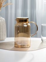 Кувшин боросиликатное стекло, 1.5 л, с крышкой, Медовый, Y4-9736, для горячих и холодных напитков