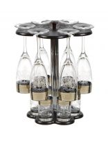 Набор для спиртного 13 предметов, стекло, бокал для шампанского 6 шт, стопка 6 шт, с баром, Glasstar, Барокко, B_GN1_1687_22