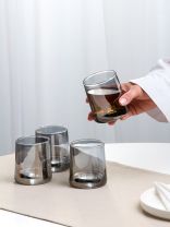 Стакан 250 мл, стекло, 4 шт, Daniks, Классик, графит