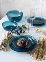 Сервиз столовый стекло, 18 предметов, на 6 персон, Luminarc, Idylle London Topaz, Q4077, синий