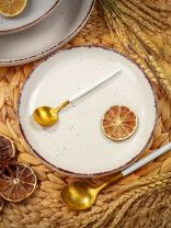 Тарелка десертная, керамика, 17.6 см, круглая, White Fusion, Daniks, белая