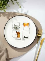 Тарелка доломит, 21х21х2.3 см, круглая, Cats, Daniks