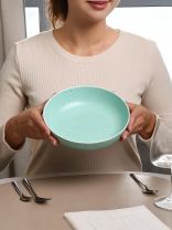 Тарелка суповая, керамика, 20 см, круглая, Colors, Domenik, DMD302, бирюза