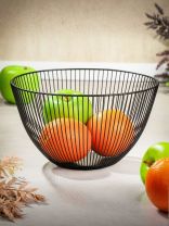 Ваза для фруктов, металл, 25х14.5 см, Y4-8035, черная