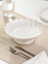 Ваза для фруктов, фарфор, на ножке, 6.5х20 см, Bonjart, Золотая линия, ТМ Глория, 202481