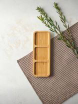 Менажница бамбук, 25х9.5х1.5 см, 3 секции, прямоугольная, Vetta, 883-004