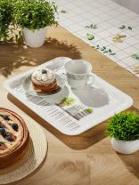 Поднос пластик, 37х28 см, прямоугольный, с ручками, Весенним утром, Y4-7872