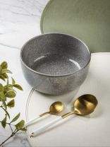 Салатник керамика, круглый, 15х7 см, 0.75 л, Stone, Daniks, HMN240412A1-BW, серый