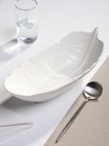 Салатник керамика, 35х14х8 см, Белый лист, B010392