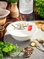 Салатник керамика, круглый, 15х5 см, 0.4 л, Красный Тюльпан, Daniks