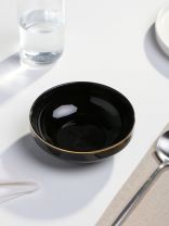 Салатник фарфор, круглый, 14х4.7 см, Black Gold, Domenik, DM3013-1