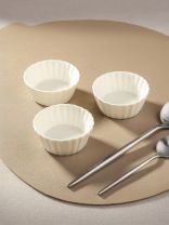 Салатник керамика, круглый, 3 шт, 3 см, 7.3х7.3х3 см, подарочная упаковка, Круг рифленый, Y4-3221