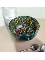 Салатник керамика, 15х7.5 см, 0.64 л, Самарканд, Y4-9773, зеленый