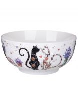 Салатник фарфор, круглый, 15х7 см, 0.75 л, Лавандовые коты, Lefard, 425-169