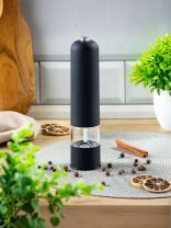 Электрическая мельница пластик, 22.5 см, для специй, черная, Y4-6197
