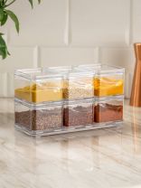 Набор для специй пластик, 12 см, 283 мл, 6 шт, с ложкой, Dunya Plastik, 30304