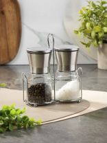 Набор для специй стекло, металл, 170 мл, 2 шт, с подставкой, Daniks, YM6713/2