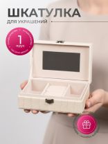 Шкатулка для украшений, полимер, 16х10х5.5 см, пудровая, Y4-5318-2