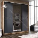 Шкаф-купе Альянс 2,0 м Графит, Дуб крафт