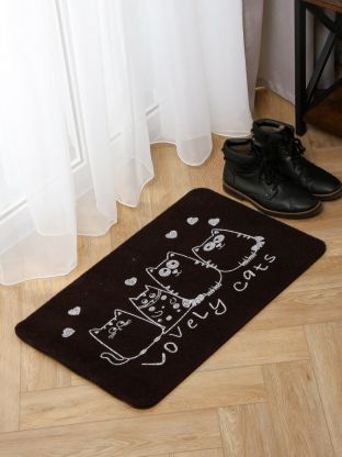 Коврик влаговпитывающий, 50х80 см, прямоугольный, резина, полиэстер, черный, Четыре кота, ComeForte, TCLR/W-1904