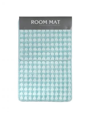 Набор ковриков для ванной и туалета, антискользящий, 2 шт, 0.46х0.78, 0.39х0.48 м, полиэстер, синий, A090027