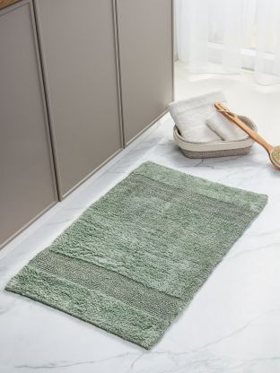Коврик для ванной, 0.5х0.8 м, хлопок, серо-зеленый, Silvano, Лиона
