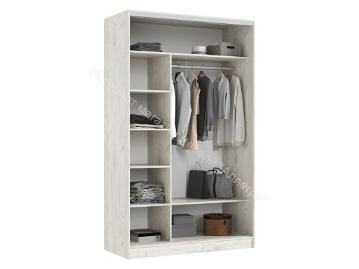 Шкаф-купе Тринити 4 (1,35 м) Дуб крафт белый