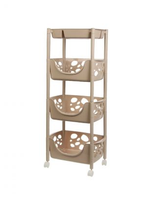 Полка универсальная, пластик, 4 секции, 46х29х108 см, бежевая, Y4-9124