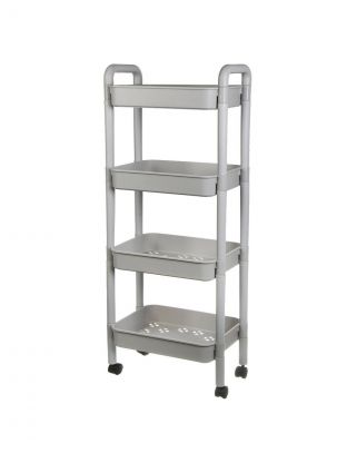 Полка универсальная, пластик, 4 секции, 42х29х111 см, серая, Y4-9121