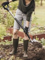 Лопата штыковая, сталь, 195х80х1250 мм, черенок стальной, с рукояткой, Fiskars, Ergonomic, 1066708