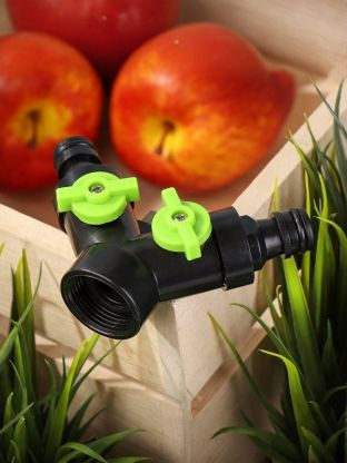 Распределитель для шланга 2-х канальный, с регулировкой подачи воды, быстросъемный, на кран с наружной резьбой 3/4", Grandy, JS-330