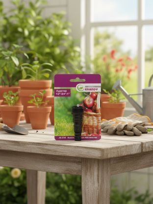 Адаптер для шланга 1/2"-3/4", блистер с клипсой, Grandy, JS-318