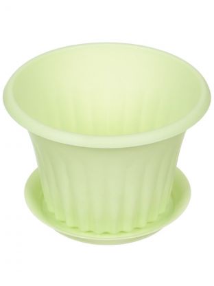 Горшок для цветов пластик, 0.45 л, 12х8 см, мятный, Idea, Кэрол, М 3153