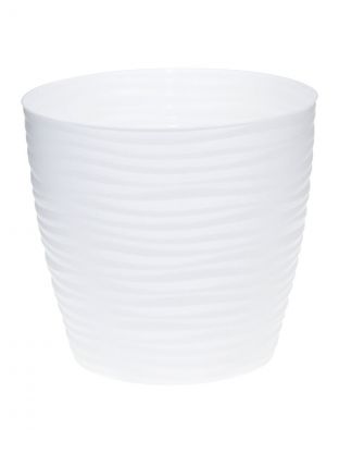 Горшок для цветов пластик, 1.7 л, 15х15х14 см, с поддоном, белый, Idea, Дюна, М 3068