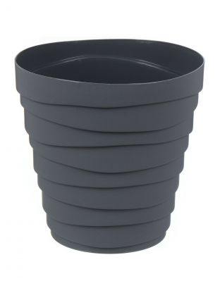 Кашпо пластик, 3.5 л, универсальное, антрацит, La Decoro, Бархан, КШ-4320