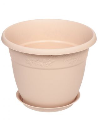 Горшок для цветов пластик, 3.6 л, 22х17.5 см, латте, Idea, Рябина, М 3055