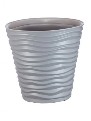 Горшок для цветов пластик, 50 л, 46х45 см, серый, Idea, Дюна, М 3403