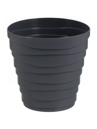 Кашпо пластик, 1.4 л, универсальное, антрацит, La Decoro, Бархан, КШ-4316