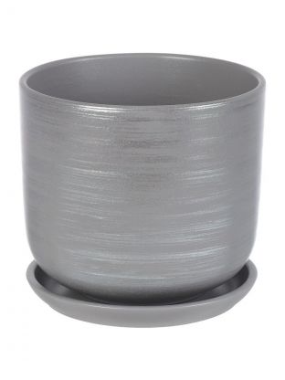 Горшок керамика, 2.6 л, 18х18.5 см, серый, Галактика №4, 008737