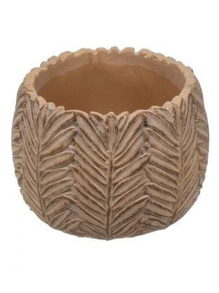 Кашпо керамика, 1 л, 15х11.5 см, Листочки, Y4-8781