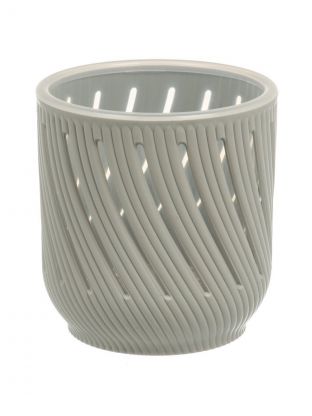 Кашпо пластик, 1.3 л, 12.5х13.2 см, серый жемчуг, La Decoro, Fleurs, КШ-3681