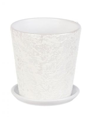 Горшок керамика, 0.9 л, 12х12 см, белый, Лава №2, 010266