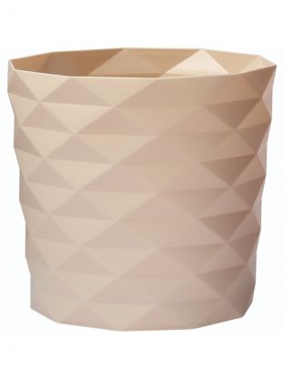 Кашпо пластик, 3 л, 17.7х17.7х16.5 см, универсальное, пудровое, La Decoro, Диамант, КШ-4639